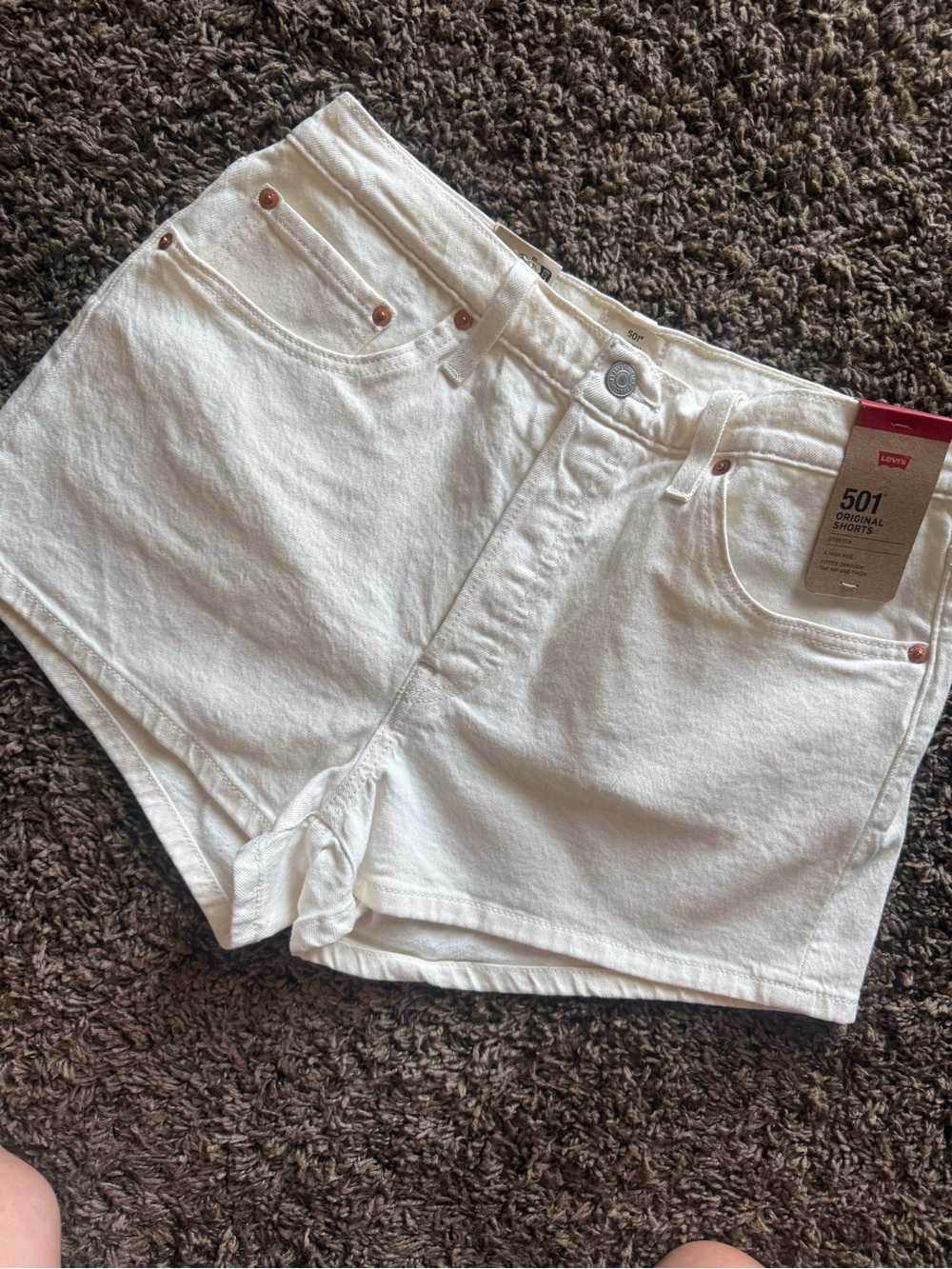 Levi's White 501 Original Denim Shorts